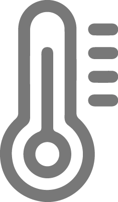 Gray thermometer icon representing temperature measurement.